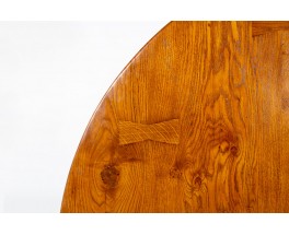 Table basse ronde grand modèle en chêne 1950