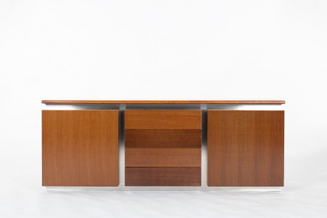 Enfilade Ludovico Acerbis en inox et palissandre design italien 1970