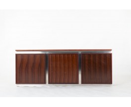 Enfilade Ludovico Acerbis en inox et palissandre design italien 1970