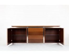 Enfilade Ludovico Acerbis en inox et palissandre design italien 1970