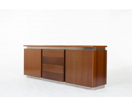 Enfilade Ludovico Acerbis en inox et palissandre design italien 1970
