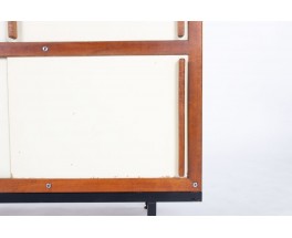 Armoire André Sornay en acajou et panneaux beige 1960