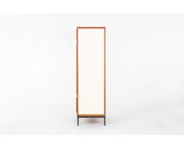 Andre Sornay wardrobe in mahogany and beige panels 1960