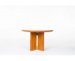 Luigi Gorgoni round dining table in elm edition Roche Bobois 1980