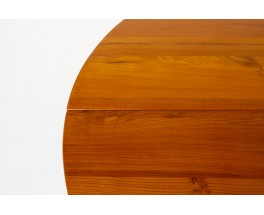 Luigi Gorgoni round dining table in elm edition Roche Bobois 1980