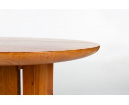 Luigi Gorgoni round dining table in elm edition Roche Bobois 1980