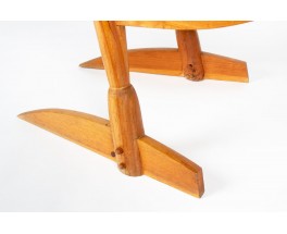 Elm and rattan armchair ethnic design 1980