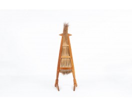 Elm and rattan armchair ethnic design 1980