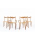Chaises Val Padilla modèle Manila corde et bois édition Jasper Conran 1970 set de 6