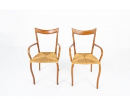 Val Padilla chairs model Manila in rope and wood edition Jasper Conran 1970 set of 6
