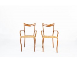 Val Padilla chairs model Manila in rope and wood edition Jasper Conran 1970 set of 6