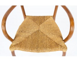 Val Padilla chairs model Manila in rope and wood edition Jasper Conran 1970 set of 6