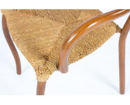 Val Padilla chairs model Manila in rope and wood edition Jasper Conran 1970 set of 6