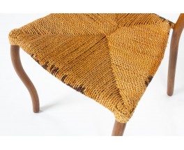 Chaises Val Padilla modèle Manila corde et bois édition Jasper Conran 1970 set de 6