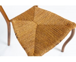 Val Padilla chairs model Manila in rope and wood edition Jasper Conran 1970 set of 6