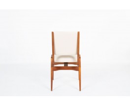 Chaises Maurice Pré acajou et coton beige 1950 set de 6