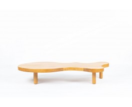 Table basse forme libre en chêne 1950