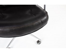 Office armchair by Eames model Lobby in leather edition Mobilier International 1960