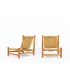 Audoux Minet low chairs wood and rope edition Vibo Vesoul 1950 set of 2