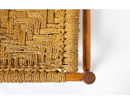 Audoux Minet low chairs wood and rope edition Vibo Vesoul 1950 set of 2