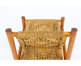 Audoux Minet low chairs wood and rope edition Vibo Vesoul 1950 set of 2