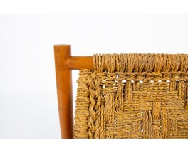 Audoux Minet low chairs wood and rope edition Vibo Vesoul 1950 set of 2