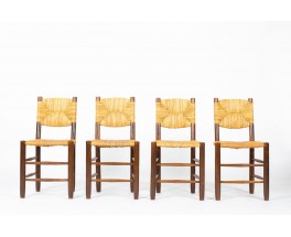 Chaises Charlotte Perriand modèle Bauche n°19 édition Steph Simon 1950 set de 4