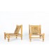 Audoux Minet low chairs wood and rope edition Vibo Vesoul 1950 set of 2