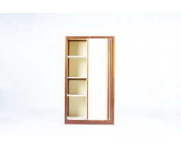Andre Sornay wardrobe in mahogany and beige panels 1960