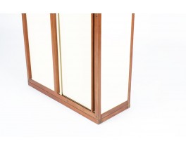 Andre Sornay wardrobe in mahogany and beige panels 1960