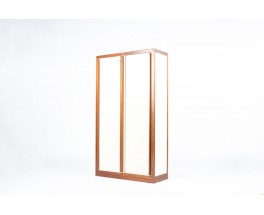 Andre Sornay wardrobe in mahogany and beige panels 1960