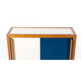 Meuble de rangement André Sornay acajou et façade laquée 1960