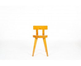 Chaise Méribel en pin par Christian Durupt – Design français vintage des années 60