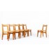 Suite de 6 chaises en orme et paille par Charles Flandre – Design français vintage
