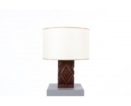 Lampe de table vintage en iroko sculpté – Design africain