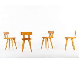 Set of 4 Méribel Chairs by Christian Durupt – Vintage Pine Design