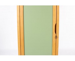 Vestiaire André Sornay hêtre et laque – Design moderniste français des années 60