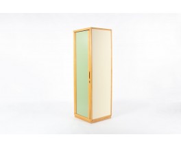 Vestiaire André Sornay hêtre et laque – Design moderniste français des années 60
