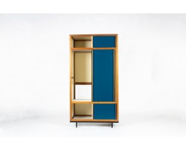 Armoire André Sornay en acajou et laque blanche 1960
