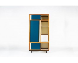 Andre Sornay wardrobe in mahogany and white lacquer 1960