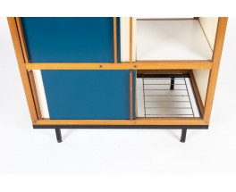 Armoire André Sornay en acajou et laque blanche 1960