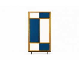 Andre Sornay wardrobe in mahogany and white lacquer 1960