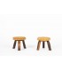 Tabourets tripodes Audoux Minet en raphia tressé 1950 set de 2