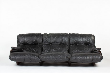 Michel Ducaroy Sofa 3 Seater Model Marsala In Leather Edition Ligne Roset 1970