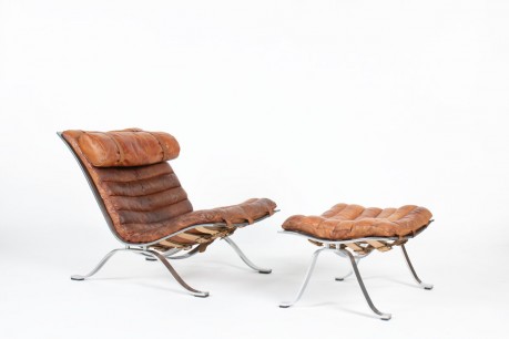 Arne Norell lounge chair ARI model in brown leather by Norell Mobel AB 1970