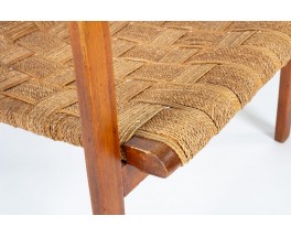 Fauteuils Luigi Ricci hêtre et corde 1950 set de 2