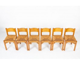 Chaises Charlotte Perriand modèle Méribel édition Steph Simon 1950 set de 6