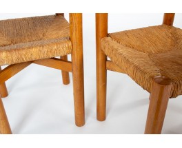 Charlotte Perriand chairs model Meribel edition Steph Simon 1950 set of 6