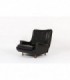 Fauteuil Marco Zanuso modele Regent en skai noir pieds bois edition Arflex 1960
