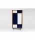 Armoire Andre Sornay en acajou et laque blanche et bleu 1950